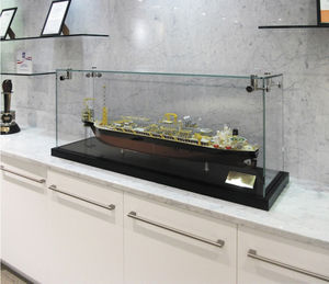contemporary display case / countertop / wooden / glass