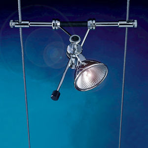 halogen cable lighting / round / metal / indoor