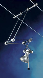 halogen cable lighting / round / metal / indoor