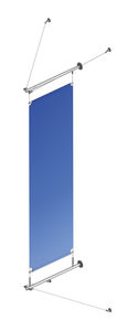 wall-mounted signboard / stainless steel / double-sided / indoor