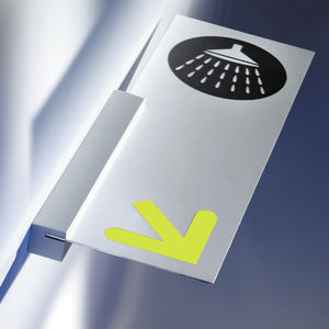 orientation signage plate / wall-mounted / fixed / aluminum