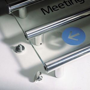 wall-mounted signage plate / aluminum / luminous / indoor