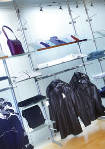 contemporary shelf / glass / commercial / for shops