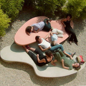 organic design sun lounger / engineered stone / for public spaces