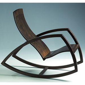 contemporary armchair / wooden / rocker