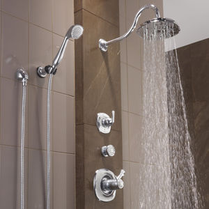 wall-mounted shower head / round / rain / thermostatic