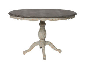 traditional dining table / wooden / stone / oval