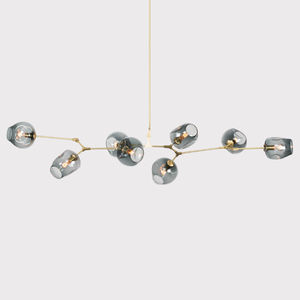 contemporary chandelier / blown glass / brass / incandescent