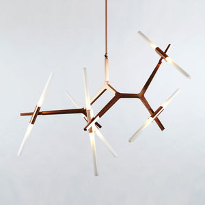 original design chandelier / glass / aluminum / LED
