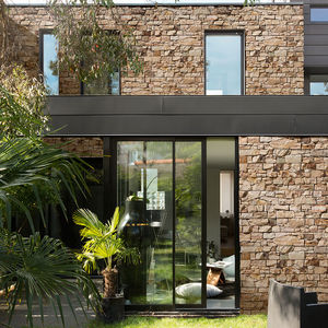 natural stone wall cladding panel / indoor / outdoor / textured