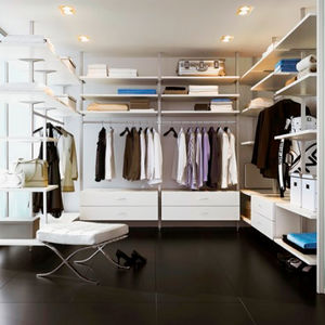contemporary walk-in wardrobe / wooden