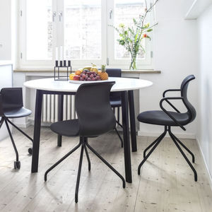 contemporary chair / adjustable / swivel / upholstered