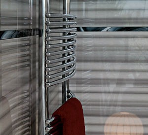 hot water towel radiator / electric / steel / contemporary