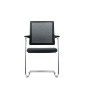 contemporary visitor chair / with armrests / upholstered / stackable