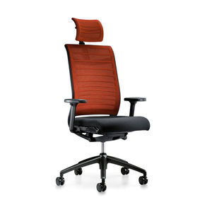 contemporary executive chair / mesh / leather / swivel