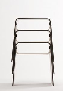 contemporary side table / stainless steel / stackable