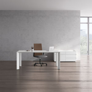 executive desk / wood veneer / laminate / aluminum