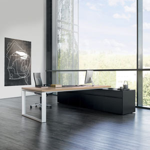executive desk / wood veneer / laminate / aluminum