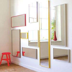 wall-mounted mirror / contemporary / rectangular / lacquered MDF