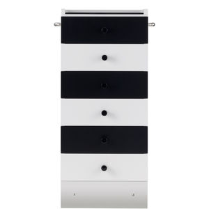 Bauhaus design chiffonier / metal / glossy lacquered wood / lacquered wood