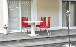contemporary table / resin / fiberglass / galvanized steel