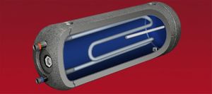 electric water heater / free-standing / horizontal / with backup heating element