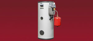 solar water heater / free-standing / vertical / with twin coils