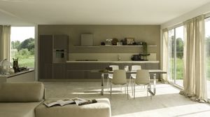 contemporary kitchen / solid wood / wooden