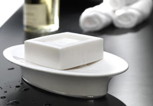 chrome-plated brass soap dish / gold-plated brass