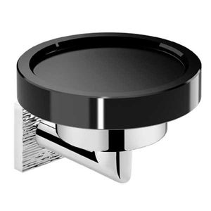 wall-mounted soap dish / metal / glass