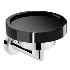 wall-mounted soap dish / metal / glass