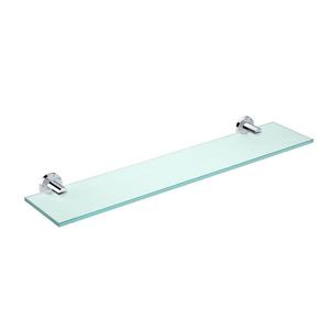wall-mounted shelf / contemporary / chrome-plated brass / glass