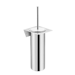chrome-plated brass toilet brush / porcelain / wall-mounted