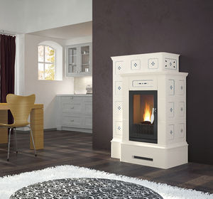 wood heating stove / pellet / traditional / steel