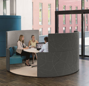 floor-mounted office divider / fabric