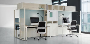 workstation desk / aluminum / melamine / contemporary