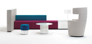 modular upholstered bench / contemporary / fabric / leather