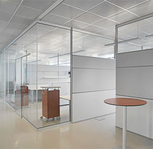 removable partition / glazed / professional / for offices