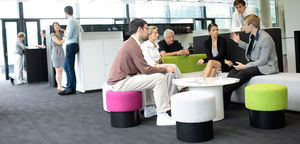 contemporary pouf / fabric / round / for public buildings