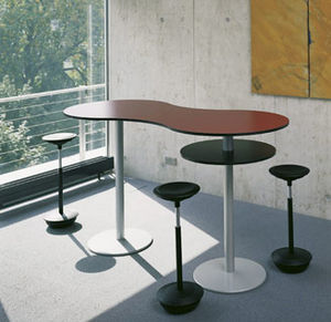 contemporary high bar table / wooden / metal / round