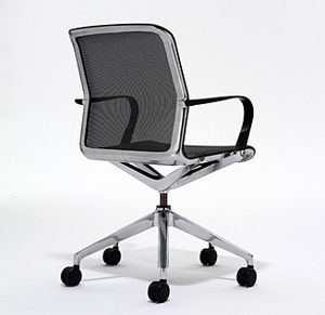 contemporary office chair / mesh / fabric / leather