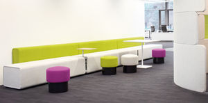 modular upholstered bench / contemporary / fabric / leather