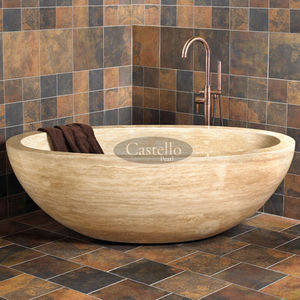 free-standing bathtub / oval / natural stone