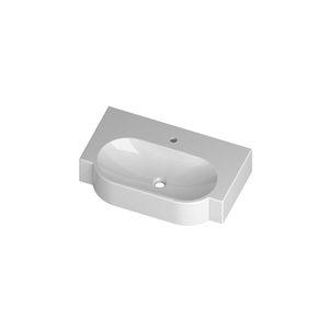 wall-mounted washbasin / oval / ceramic / contemporary