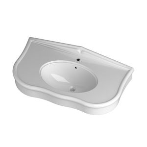 wall-mounted washbasin / oval / ceramic / contemporary