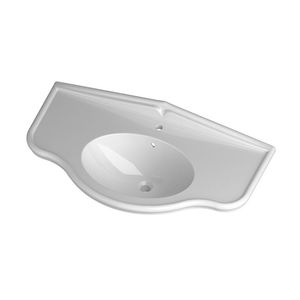 built-in washbasin / oval / ceramic / contemporary