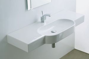 wall-mounted washbasin / other shapes / ceramic / contemporary