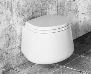 wall-hung toilet / ceramic