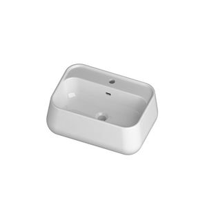 countertop washbasin / rectangular / ceramic / contemporary
