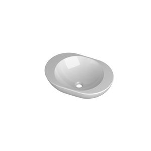 countertop washbasin / oval / ceramic / contemporary